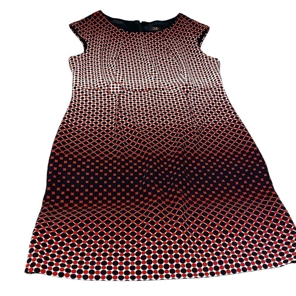 ILE New York Sheath Fitted Straight Silhouette Geometric Print Ombré Sleeveless - Picture 6 of 9